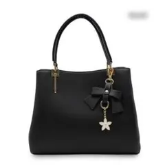 D.KELLY チャーム付きハンドバッグ2wayショルダーバッグ黒