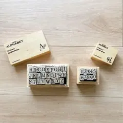 スタンプ　英字　数字　木製