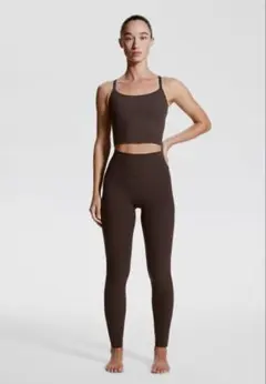 H&M 今季スポーツレギンスSOFT MOVE ダークブラウン L