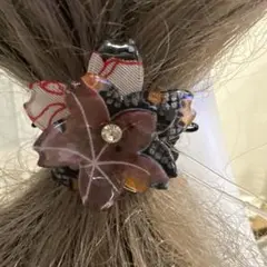 大特価一点物★⭐︎ヘアゴム666C可愛い桜の花和風お花高級アクリル花見ヘアゴム
