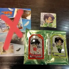 名探偵コナン　チェッカーフラグアクリルバッチスタンド・ステッカー