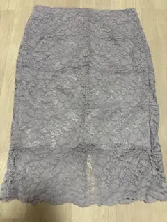 グレー 花柄レース タイトスカート