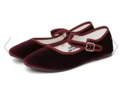 新品未使用　Sophora:ベロア メリージェーン シューズ