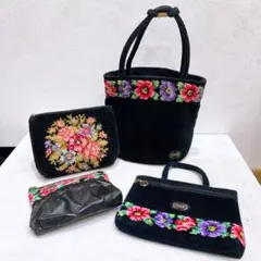 FEILER 花柄トートバッグとポーチセット