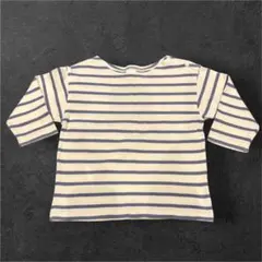 DAILY LINE ブルー ストライプ ロングTシャツ 90
