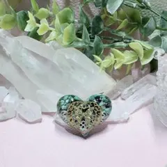 癒しのオルゴナイト❤️クリソコラ+ブルーアパタイトのハート型♡