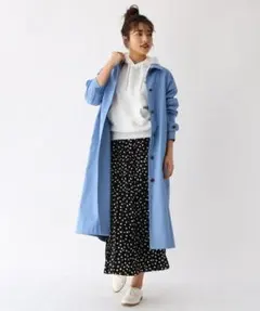 新品 aquagirl ツイルステンカラーコート 春夏物 ライトブルー