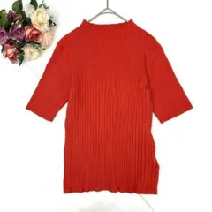 美品✨センスオブプレイス アーバンリサーチ（F）ハイネックリブニット オレンジ