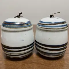 茶碗蒸し器2個セット　和食器蓋付き　小鉢　昭和レトロ　デザートカップ