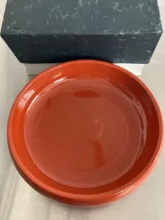 新品未使用 漆器 菓子鉢 菓子盆 朱塗り 箱入り