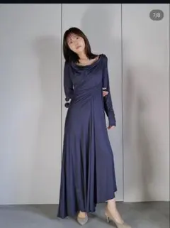 VALLAN Sculpted Flow Drape Dress