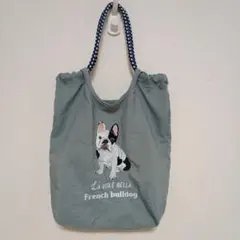 フレンチブルドッグ刺繍トートバッグ