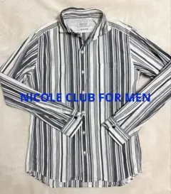 【未使用に近い】NICOLE CLUB FOR MEN ストライプ長袖シャツ46