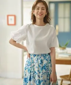 組曲 チュールスリーブ カットソー Tシャツ ブラウス