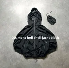 美品00s mont-bell shell jackt M 黒 収納袋付 y2k