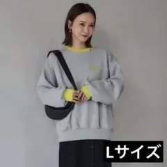 【即発送】しまむら 田中里奈 コントラストロゴスウェットシャツ グレー Lサイズ