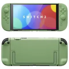 Switch2対応 キュートな単色デザイン ハード保護ケース 抹茶グリーン