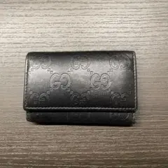 Gucci 黒 レザー キーケース　*キーリング不足