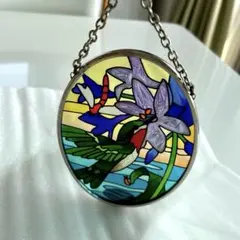 JOAN BAKER DESIGNS ステンドグラス風 サンキャッチャー小鳥 花