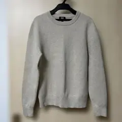 UNIQLO ウォッシャブルミラノリブクルーネックセーター　ベージュ XS