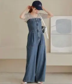 カスタネ※kastane デニム ベア サロペット パンツ 1 2WAYのサムネイル
