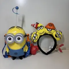 USJ ミニオン ポップコーンバケツ カチューシャ 缶バッジ セット