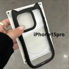 iPhone15pro 猫耳ケース　シリコン　背面クリア