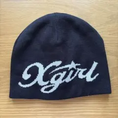 【Xgirl】 ニット帽 ビーニー ブラック リバーシブルのサムネイル