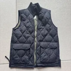 TAION リブハイネック Wジップ ダウンベスト BLACK Mサイズ