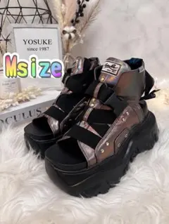 267⑦YOSUKE 厚底サンダル メタリック sizeMのサムネイル