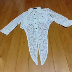 CECIL McBEE ホワイト レース カーディガン 長袖