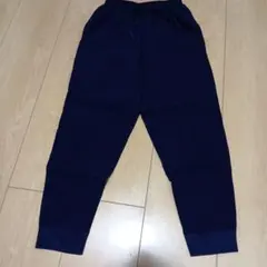 ネイビー ストレートパンツ ウエストゴム