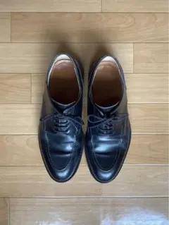 Berwick 42/27.5cm 位 バーウィック/ロング ウィングチップ 黒 ブラック ドレスシューズ レザー 中古 古着 メンズ ds1818 Berwick バーウィック 革靴 プレーントゥ 5225VESGDB