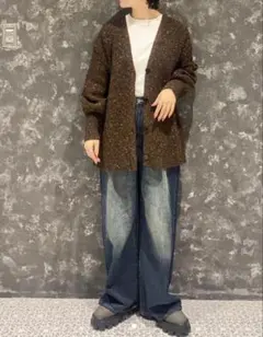 JEANASISラメニットカーディガン ブラウン