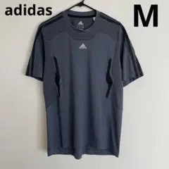 アディダス M グレー 半袖Tシャツ スポーツ メッシュ CLIMACOOL