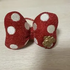 ディズニー ミニー リボン ヘアゴム 赤 水玉 ラメ スクバ 制服 JK 可愛い