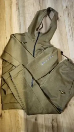 ミズノプロ カーキ　パーカー　上下セット　セットアップ　Oサイズ