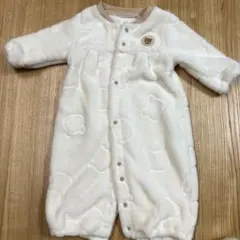 ホワイト クマ模様ロンパース 50-60cm