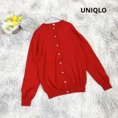 美品✨【ユニクロ】オールド クルーネック カーディガン 前開き ウール100％