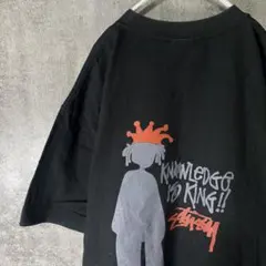 OLD STUSSY 90s Tシャツ L ブラック シャドーマン 紺タグ