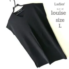【未使用:L:ブラック濃黒】louise◇ルイーズ◇ミラノリブニットワンピース