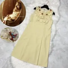 本物 新品 タグ付 ルイヴィトン フラワー装飾 ノースリーブ ワンピース 38のサムネイル