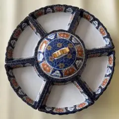 和風花鳥模様、有田焼、回転式オードブル皿、龍峰窯