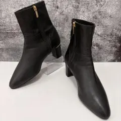 美品 卑弥呼 ショートブーツ サイドジップ アーモンドトゥ チャンキーヒール