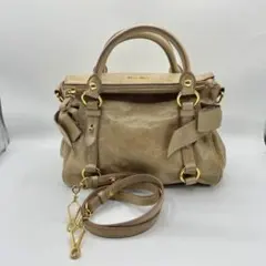 ミュウミュウ サイドリボン ヴィッテロリュクス 2way ハンドバッグ