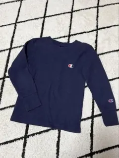 Champion 長袖ワッフルトレーナー 130 ネイビー