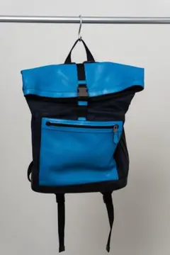 【即発送】COACH / コーチ　ナイロン×レザー　バックパック　ブルー・黒