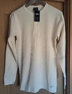 新品 ALPHA INDUSTRIES ヘンリーネック　長袖Tシャツ　M