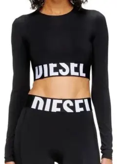 DIESEL クロップド長袖トップス XS 黒 数回着用