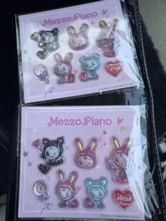 ナルミヤキャラクターズ　メゾピアノ　ぷっくりシール　2枚セット